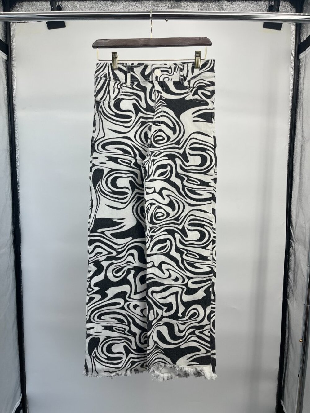 Women's Pants- Miss Love by Dressed in LALA Retro Zebra Swirl Jeans